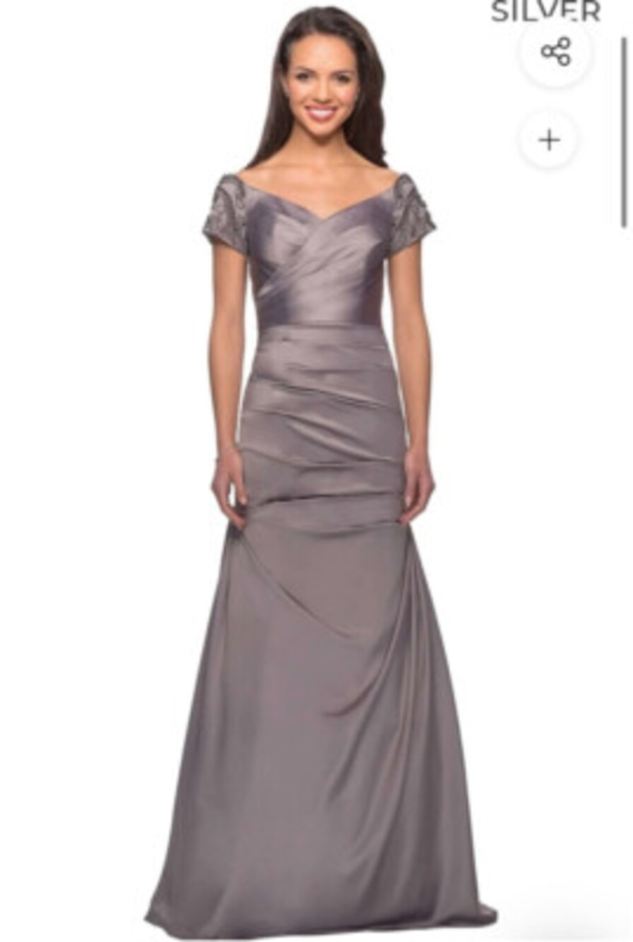 Women's La Femme Dress, Gray, Size 12